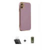 MARSİLYAN™- iPhone 12 Kılıf Yankı Serisi - Siyah Joko Magic 5D Hayalet Cam + Kamera Lens Koruma Cam - SF
