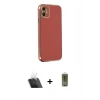 MARSİLYAN™- iPhone 12 Kılıf Yankı Serisi - Siyah Joko Magic 5D Hayalet Cam + Kamera Lens Koruma Cam - SF