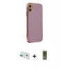 MARSİLYAN™- iPhone 12 Kılıf Yankı Serisi - Siyah Joko Magic 5D Hayalet Cam + Rainbow Kamera Lens Koruma Cam - YL
