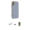 MARSİLYAN™- iPhone 12 Kılıf Yankı Serisi - Siyah Joko Magic 5D Hayalet Cam + Renkli Kamera Lens Koruma Cam - YL