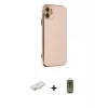 MARSİLYAN™- iPhone 12 Kılıf Yankı Serisi - Siyah Joko Magic 5D Hayalet Cam + Renkli Kamera Lens Koruma Cam - YL