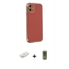 MARSİLYAN™- iPhone 12 Kılıf Yankı Serisi - Siyah Joko Magic 5D Hayalet Cam + Renkli Kamera Lens Koruma Cam - YL