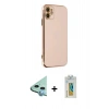 MARSİLYAN™- iPhone 12 Kılıf Yankı Serisi - Siyah Polymer Nano Ekran Koruyucu + Raze Metal Kamera Lens - MI