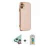 MARSİLYAN™- iPhone 12 Kılıf Yankı Serisi - Siyah Polymer Nano Ekran Koruyucu + Raze Metal Kamera Lens - KI