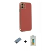 MARSİLYAN™- iPhone 12 Kılıf Yankı Serisi - Siyah Polymer Nano Ekran Koruyucu + Shine Kamera Lens Koruma Cam - GD