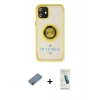 MARSİLYAN™- iPhone 12 Kılıf Yörünge Çizgi - Şeffaf Pasifik Cam Ekran Koruyucu + Metal Kamera Lens Koruma Cam - AKYL