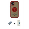 MARSİLYAN™- iPhone 12 Kılıf Yörünge Çizgi - Şeffaf Pasifik Cam Ekran Koruyucu + Shine Kamera Lens Koruma Cam - GS