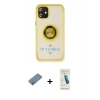 MARSİLYAN™- iPhone 12 Kılıf Yörünge Çizgi - Şeffaf Pasifik Cam Ekran Koruyucu + Shine Kamera Lens Koruma Cam - GS