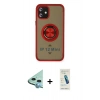 MARSİLYAN™- iPhone 12 Kılıf Yörünge Çizgi - Şeffaf Pasifik Cam Ekran Koruyucu + Raze Metal Kamera Lens - MI