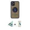 MARSİLYAN™- iPhone 12 Kılıf Yörünge Çizgi - Şeffaf Pasifik Cam Ekran Koruyucu + Raze Metal Kamera Lens - MI
