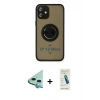 MARSİLYAN™- iPhone 12 Kılıf Yörünge Çizgi - Şeffaf Pasifik Cam Ekran Koruyucu + Raze Metal Kamera Lens - MI