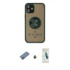 MARSİLYAN™- iPhone 12 Kılıf Yörünge Çizgi - Şeffaf Pasifik Cam Ekran Koruyucu + Shine Kamera Lens Koruma Cam - PE