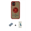 MARSİLYAN™- iPhone 12 Kılıf Yörünge Çizgi - Şeffaf Pasifik Cam Ekran Koruyucu + Shine Kamera Lens Koruma Cam - PE