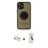 MARSİLYAN™- iPhone 12 Kılıf Yörünge Çizgi - Şeffaf Pasifik Cam Ekran Koruyucu + Rainbow Kamera Lens Koruma Cam - YL