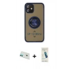 MARSİLYAN™- iPhone 12 Kılıf Yörünge Çizgi - Şeffaf Pasifik Cam Ekran Koruyucu + Rainbow Kamera Lens Koruma Cam - YL