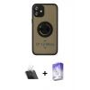 MARSİLYAN™- iPhone 12 Kılıf Yörünge Çizgi - Siyah Bilvis 5in1 3D Magic Cam Ekran Koruyucu + Kamera Lens Koruma Cam - SF