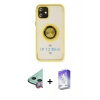 MARSİLYAN™- iPhone 12 Kılıf Yörünge Çizgi - Siyah Bilvis 5in1 3D Magic Cam Ekran Koruyucu + Raze Metal Kamera Lens - KI