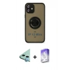 MARSİLYAN™- iPhone 12 Kılıf Yörünge Çizgi - Siyah Bilvis 5in1 3D Magic Cam Ekran Koruyucu + Raze Metal Kamera Lens - MI