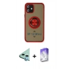 MARSİLYAN™- iPhone 12 Kılıf Yörünge Çizgi - Siyah Bilvis 5in1 3D Magic Cam Ekran Koruyucu + Raze Metal Kamera Lens - MI