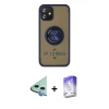 MARSİLYAN™- iPhone 12 Kılıf Yörünge Çizgi - Siyah Bilvis 5in1 3D Magic Cam Ekran Koruyucu + Raze Metal Kamera Lens - MI