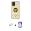 MARSİLYAN™- iPhone 12 Kılıf Yörünge Çizgi - Siyah Bilvis 5in1 3D Magic Cam Ekran Koruyucu + Renkli Kamera Lens Koruma Cam - TU
