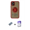 MARSİLYAN™- iPhone 12 Kılıf Yörünge Çizgi - Siyah Bilvis 5in1 3D Magic Cam Ekran Koruyucu + Shine Kamera Lens Koruma Cam - SABE