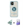 MARSİLYAN™- iPhone 12 Kılıf Yörünge Çizgi - Siyah Bilvis 5in1 5D Magic Hayalet Cam Ekran Koruyucu + Raze Metal Kamera Lens - MI