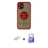MARSİLYAN™- iPhone 12 Kılıf Yörünge Çizgi - Siyah Bilvis 5in1 5D Magic Hayalet Cam Ekran Koruyucu + Renkli Kamera Lens Koruma Cam - SI