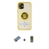 MARSİLYAN™- iPhone 12 Kılıf Yörünge Çizgi - Siyah Joko Magic 5D Hayalet Cam + Metal Kamera Lens Koruma Cam - MI