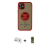 MARSİLYAN™- iPhone 12 Kılıf Yörünge Çizgi - Siyah Joko Magic 5D Hayalet Cam + Rainbow Kamera Lens Koruma Cam - YL