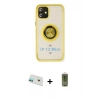 MARSİLYAN™- iPhone 12 Kılıf Yörünge Çizgi - Siyah Joko Magic 5D Hayalet Cam + Rainbow Kamera Lens Koruma Cam - YL