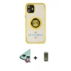 MARSİLYAN™- iPhone 12 Kılıf Yörünge Çizgi - Siyah Joko Magic 5D Hayalet Cam + Raze Metal Kamera Lens - KI