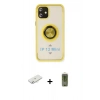 MARSİLYAN™- iPhone 12 Kılıf Yörünge Çizgi - Siyah Joko Magic 5D Hayalet Cam + Renkli Kamera Lens Koruma Cam - SI