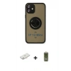 MARSİLYAN™- iPhone 12 Kılıf Yörünge Çizgi - Siyah Joko Magic 5D Hayalet Cam + Renkli Kamera Lens Koruma Cam - YL