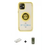 MARSİLYAN™- iPhone 12 Kılıf Yörünge Çizgi - Siyah Joko Magic 5D Hayalet Cam + Renkli Kamera Lens Koruma Cam - SI