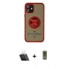 MARSİLYAN™- iPhone 12 Kılıf Yörünge Çizgi - Siyah Joko Magic 5D Hayalet Cam + Şeffaf Kamera Lens Koruma Cam