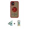 MARSİLYAN™- iPhone 12 Kılıf Yörünge Çizgi - Siyah Polymer Nano Ekran Koruyucu + Raze Metal Kamera Lens - MI