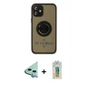MARSİLYAN™- iPhone 12 Kılıf Yörünge Çizgi - Siyah Polymer Nano Ekran Koruyucu + Raze Metal Kamera Lens - MI