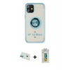 MARSİLYAN™- iPhone 12 Kılıf Yörünge Çizgi - Siyah Polymer Nano Ekran Koruyucu + Rainbow Kamera Lens Koruma Cam - YL