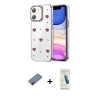 MARSİLYAN™- iPhone 12 Kılıf Yörünge Form - Şeffaf Pasifik Cam Ekran Koruyucu + Metal Kamera Lens Koruma Cam - KI