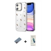 MARSİLYAN™- iPhone 12 Kılıf Yörünge Form - Şeffaf Pasifik Cam Ekran Koruyucu + Metal Kamera Lens Koruma Cam - KI