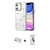 MARSİLYAN™- iPhone 12 Kılıf Yörünge Form - Şeffaf Pasifik Cam Ekran Koruyucu + Rainbow Kamera Lens Koruma Cam - YL