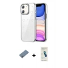 MARSİLYAN™- iPhone 12 Kılıf Yörünge Form - Şeffaf Pasifik Cam Ekran Koruyucu + Shine Kamera Lens Koruma Cam - SABE