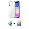 MARSİLYAN™- iPhone 12 Kılıf Yörünge Form - Siyah Bilvis 5in1 5D Magic Hayalet Cam Ekran Koruyucu + Raze Metal Kamera Lens - MI