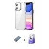 MARSİLYAN™- iPhone 12 Kılıf Yörünge Form - Siyah Bilvis 5in1 5D Magic Hayalet Cam Ekran Koruyucu + Shine Kamera Lens Koruma Cam - GD