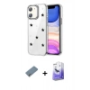 MARSİLYAN™- iPhone 12 Kılıf Yörünge Form - Siyah Bilvis 5in1 5D Magic Hayalet Cam Ekran Koruyucu + Shine Kamera Lens Koruma Cam - GS