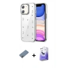MARSİLYAN™- iPhone 12 Kılıf Yörünge Form - Siyah Bilvis 5in1 5D Magic Hayalet Cam Ekran Koruyucu + Shine Kamera Lens Koruma Cam - GI
