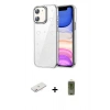 MARSİLYAN™- iPhone 12 Kılıf Yörünge Form - Siyah Joko Magic 5D Hayalet Cam + Renkli Kamera Lens Koruma Cam - PE