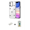 MARSİLYAN™- iPhone 12 Kılıf Yörünge Form - Siyah Polymer Nano Ekran Koruyucu + Renkli Kamera Lens Koruma Cam - SI