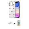 MARSİLYAN™- iPhone 12 Kılıf Yörünge Form - Siyah Polymer Nano Ekran Koruyucu + Renkli Kamera Lens Koruma Cam - TU